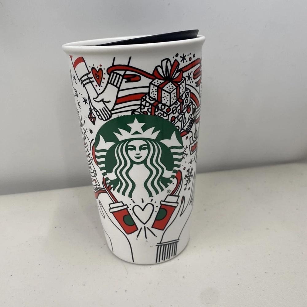 Starbucks Holiday Christmas Tumbler 12oz 2017 Red Dot Mug Coffee Cup Travel